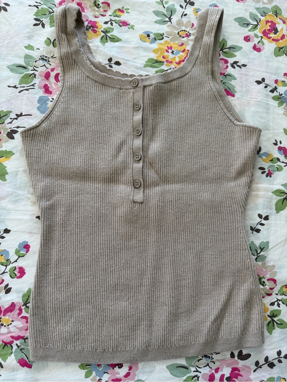 &other stories ribbed button Front wool &cotton Tank Top 
 size XS
